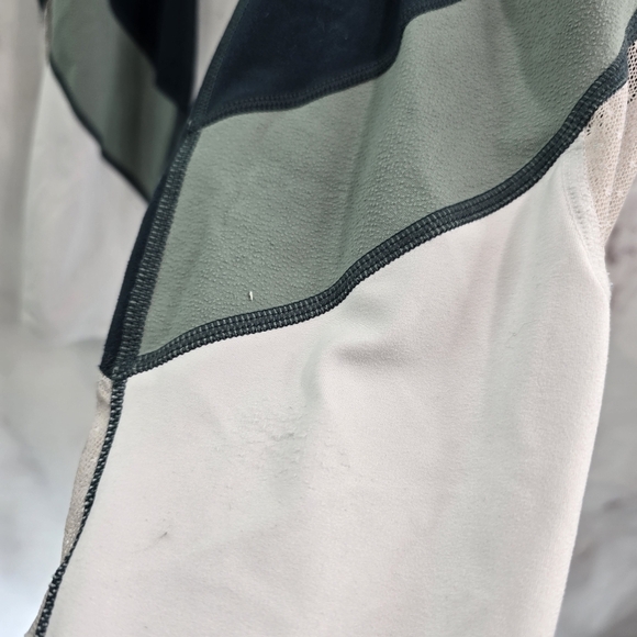 Athleta Leggings Womens Medium Green White Mesh Salutation Colorblock Power Vida - Picture 5 of 13